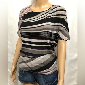 Calvin Klein asymmetric striped t-shirt.